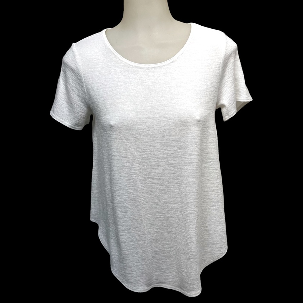 WILFRED FREE ARITIZA Top Scoop Neck White Pull On Short Sleeve Medium - Picture 3 of 7